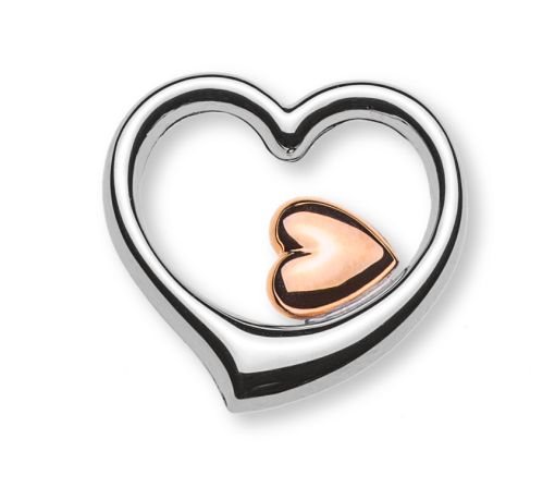 Anhänger 'swinging heart' Bicolor (Rot-/Weissgold) 750 ca. 17x17mm AHE5001