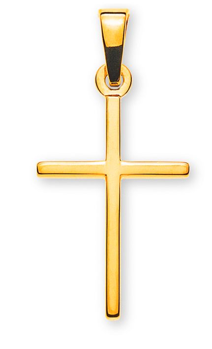 Balken-Kreuz Gelbgold 750  H: 18 mm B: 12 mm  AKR1003
