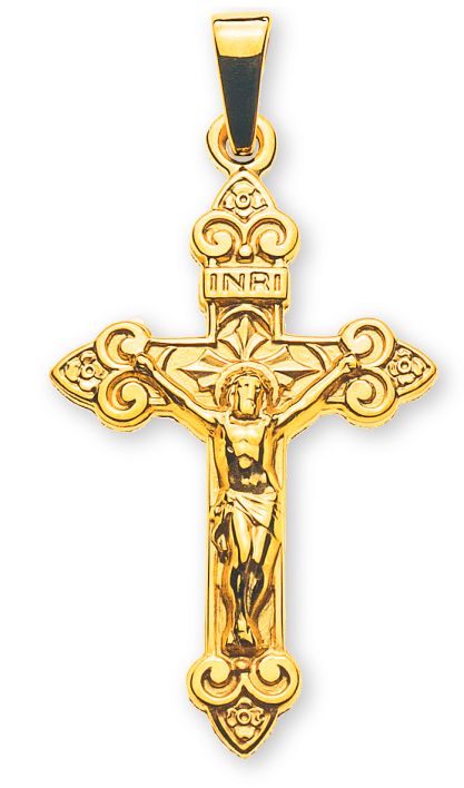 Kreuz Gelbgold 750 mit Christus H: 25 mm B: 16 mm  AKR1031
