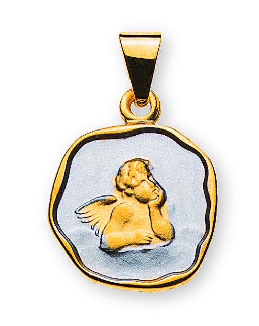 Engel Anhänger Gelbgold 750  rhodiniert  AME1009