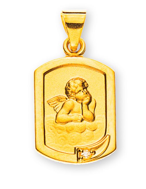 Engel Anhänger Gelbgold 750 mit Brillant H P1 0.005 ct.12mm  AME1030