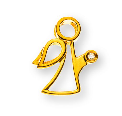 Engel Anhänger Gelbgold 750 mit Diamant H SI 0.0075 ct. AME1032