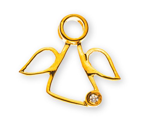 Engel Anhänger Gelbgold750 mit Diamant H SI 0.0075 ct. AME1033