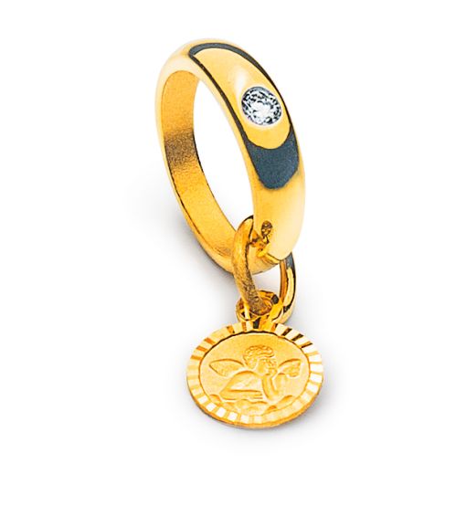 Taufring Gelbgold 750 mit Brillant H SI 0.03ct.  AME1034