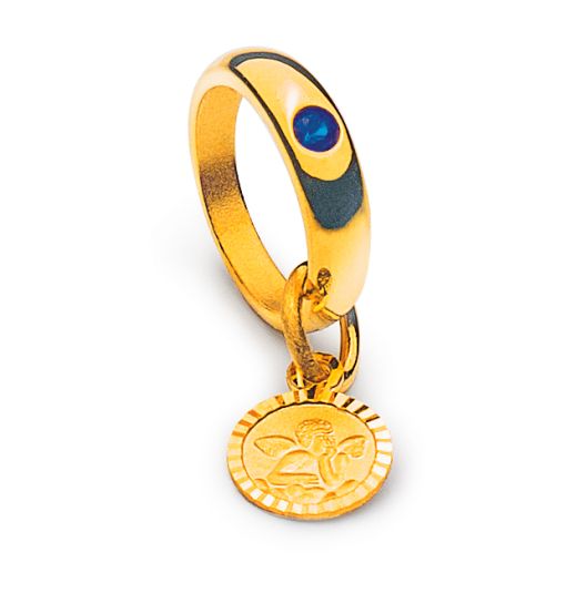 Taufring Gelbgold 750 mit Safir  AME1035