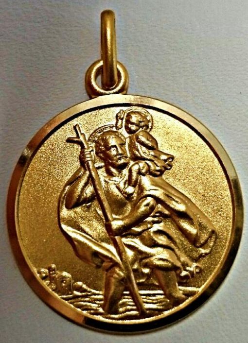 Medaille Christophorus Gelbgold 750 20mm  AME104220