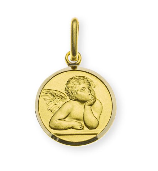 Medaille Engel Gelbgold 750 12mm  AME104412
