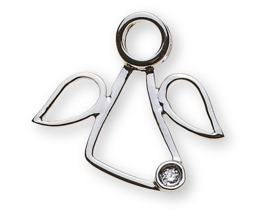 Engel Anhänger Weissgold 750 mit Diamant H SI 0.0075 ct. AME2033