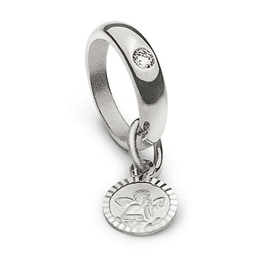 Taufring Weissgold 750 mit Brillant H SI 0.03 ct.  AME2034