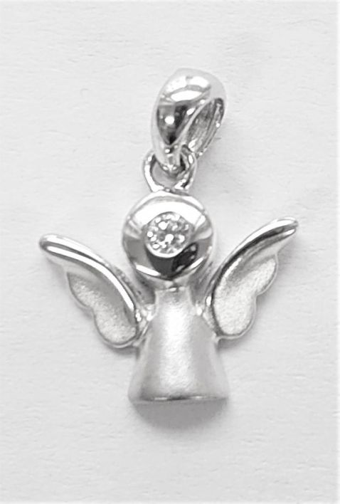 Engel Anhänger Weissgold750, teilgesandelt mit 1 Brillant H SI 0.035ct.  AME2061
