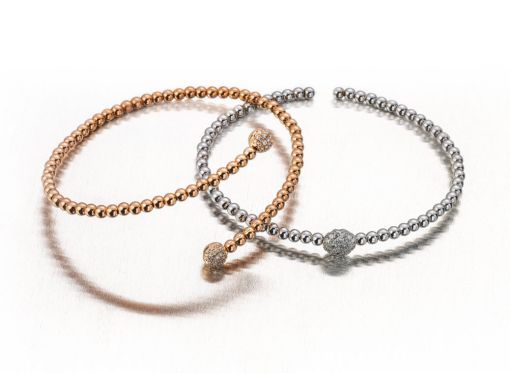 Armreif Rotgold 750 mit 70 Kugeln, 62 Brillanten  H SI  0.28ct.  BBR3025