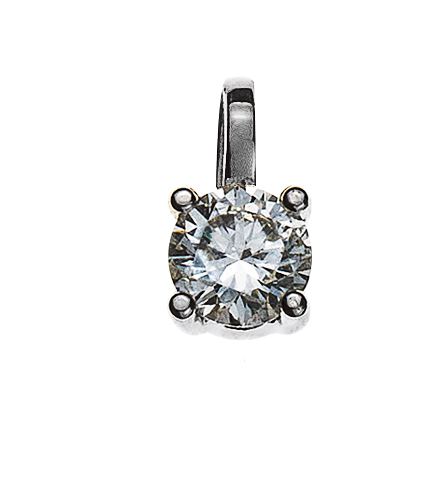 Solitär Anhänger 4-Griff Fassung Weissgold 750 H SI 0.15ct.  ASO2002