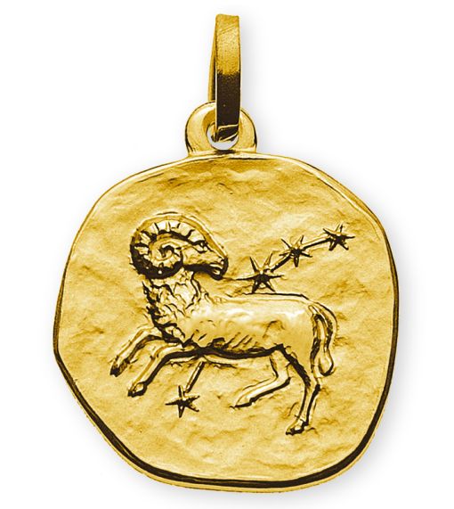 Anhänger Sternzeichen Widder Gelbgold 750 rundlich 16mm mit Sternbild AST1052
