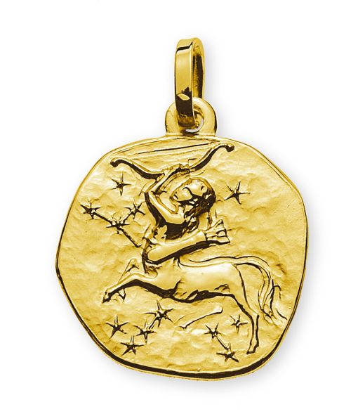 Anhänger Sternzeichen Schütze Gelbgold 750 rundlich 16mm mit Sternbild AST1060