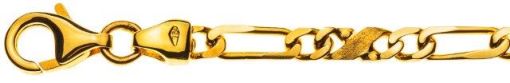 Carrera/Figaro Bracelet poliert/satiniert Gelbgold 750  22cm ca. 3.5mm BCA100722