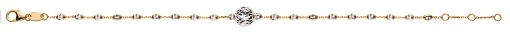 Bracelet 'Discoballs' Bicolor (Rot-/Weissgold) 750, 19cm poliert/diamantiert mit 1 Kugel 8mm BGO505619