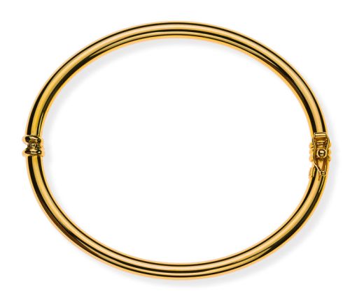 Armreif Gelbgold 750, 7x6cm, Runddraht 4mm, poliert  BGO1058.