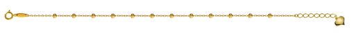 Armband Anker geschliffen Gelbgold 750 mit 12 geschliffenen Kugeln 2.5mm, 19cm  BGO110519