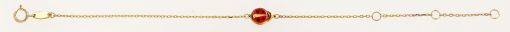 Armband Anker geschliffen Gelbgold 750 mit 1 Marienkäfer in Rot, Harz, 16cm  BGO112216