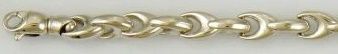 Bracelet Weissgold 750, V-Form, halbmassiv, ca. 7.8mm, 19cm  BGO200119