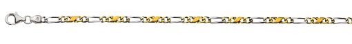 Carrera/Figaro Bracelet poliert/satiniert Bicolor (Gelb-/Weissgold) 750 ca. 3.5mm 19cm BCA400719