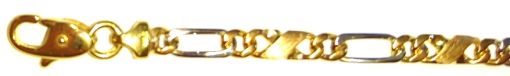 Carrera/Figaro Armband poliert/satiniert Bicolor (Gelb-/Weissgold) 750 ca. 4.0mm 22cm BCA400822