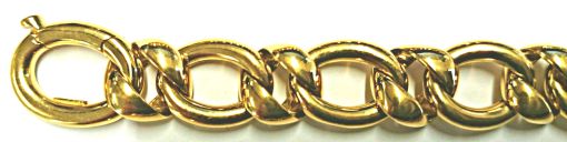 Collier Figaro 1+1 Gelbgold 750 Handarbeit 45cm poliert ca. 12.0mm CFI101045