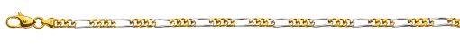Figaro Bicolor (Gelb-/Weissgold)  750 ca. 4,0mm 19cm  BFI400619