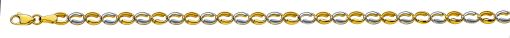 Collier Fantasie Bicolor (Gelb-/Weissgold) 375 45cm, 4.5mm teilsatiniert CGO1000145