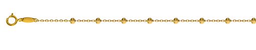 Collier Anker geschliffen Gelbgold 750 mit 23 geschliffenen Kugeln 2.5mm, 45cm  CGO110545
