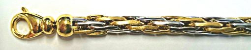 Armband Bicolor (Gelb-/Weissgold)  750 Handarbeit 19cm Kordelartiges Muster GG satiniert WG poliert ca. 5.3mm BGO402719