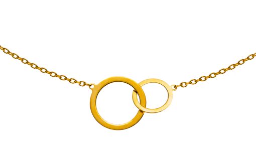 Collier Rundanker Gelbgold 375 mit Doppelkreis Mittelteil, 45cm  CGO800245
