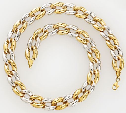 Panzer offen Bicolor (Gelb-/Weissgold)  750, 12.0mm, 45cm,  CPA404345