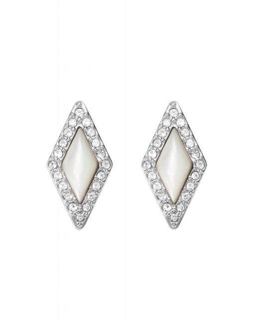 Fossil Be Iconic Mother-of-Pearl Stainless Steel Stud Earrings JF03657040