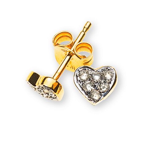 Ohrstecker Gelbgold 750 mit je 6 Brillanten H SI Total 0.12ct. rhodiniert OBR1028