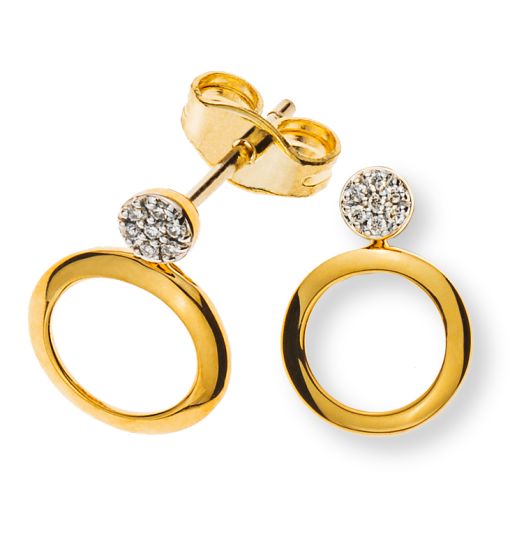 Ohrringe "Cercle" Gelbgold 750, mit 14 Brillanten H SI 0.04ct.  OBR1172