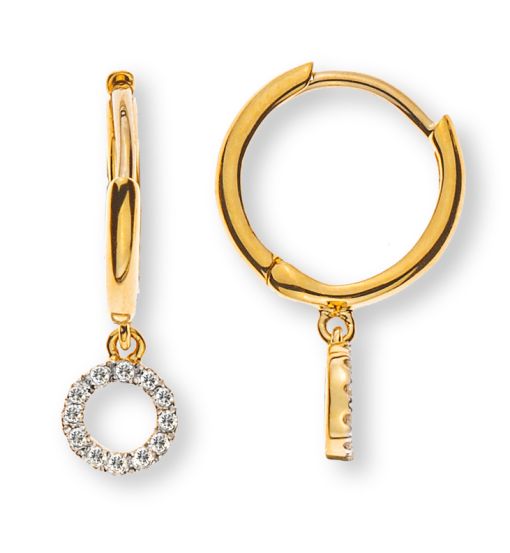 Scharnier-Kreolen "Cercle" Gelbgold 750, mit 24 Brillanten H SI 0.07ct.  OBR1175