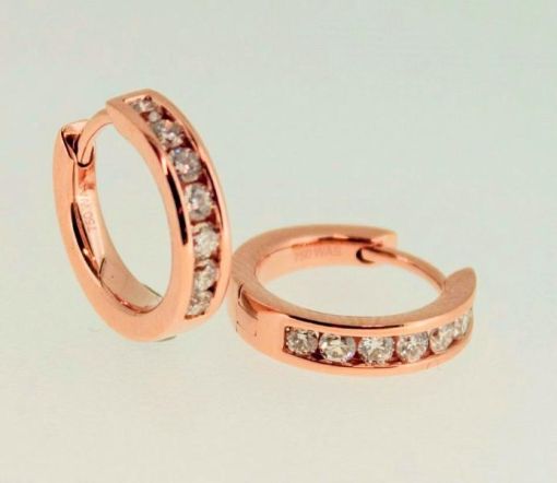 Kreolen mit Scharnier Rotgold 750 14 Brill. H SI 0.31ct. OBR3102