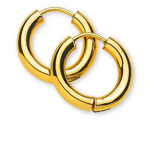 Kreolen Gelbgold 750 Runddraht  mit Scharnier D: 16mm B: 3mm OGO1013