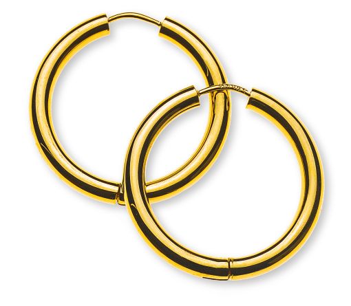 Kreolen Gelbgold 750 Runddraht  mit Scharnier D: 26mm B: 3mm OGO1023