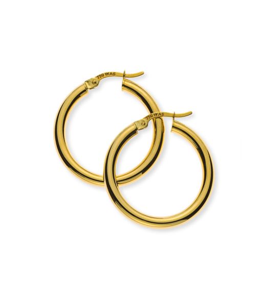 Kreolen Gelbgold 750 Runddraht D: 26 mm B: 3 mm OGO1024