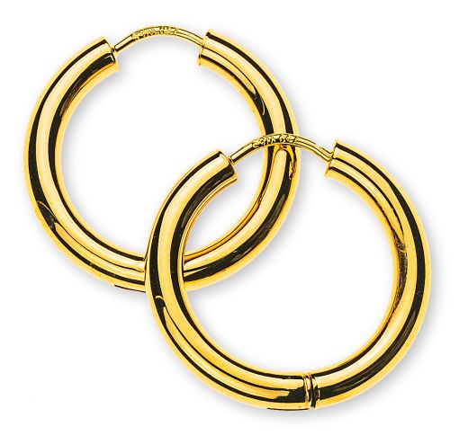 Kreolen Gelbgold 750 Runddraht  mit Scharnier D: 21mm B: 3mm OGO1025