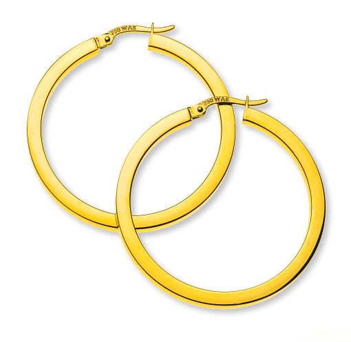 Kreolen Gelbgold 750 Vierkantdraht D: 35mm B: 3mm OGO1029