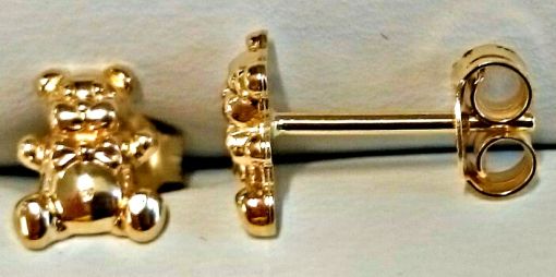 Ohrstecker Bär poliert Gelbgold 750  OGO1034