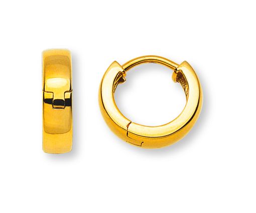 Kreolen Gelbgold 750 U-Profil  mit Scharnier D: 12.5mm B: 3.5mm OGO1044