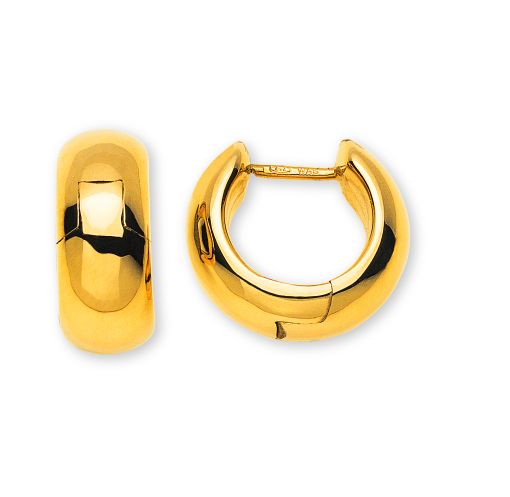 Kreolen Gelbgold 750 ca. D: 17mm B: 7mm aussen bombiert innen flach mit Scharnier OGO1048