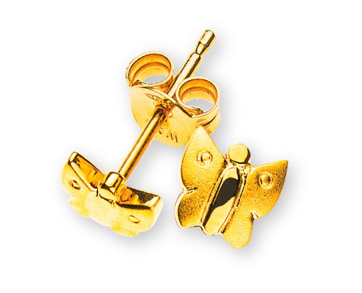 Ohrstecker Schmetterlinge Gelbgold 750  OGO1056