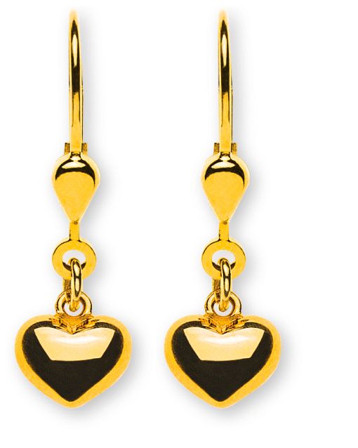 Ohrhänger Herz Gelbgold 750  OGO1060