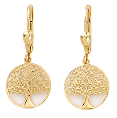 Ohrhänger Gelbgold 750 Lebensbaum  OGO1108