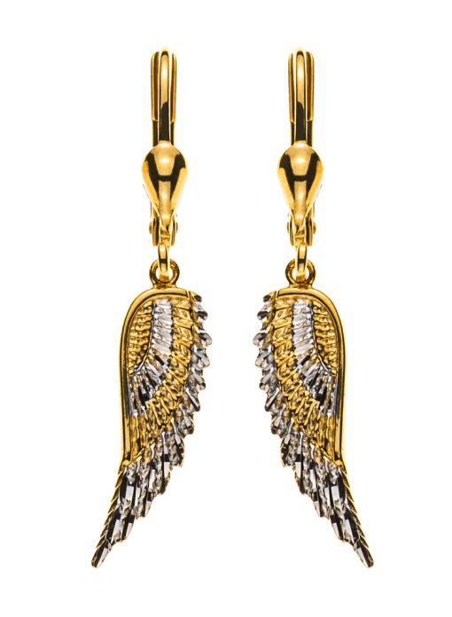 Ohrhänger Gelbgold 750 Flügel, 20x5mm, teilrhodiniert  OGO1129